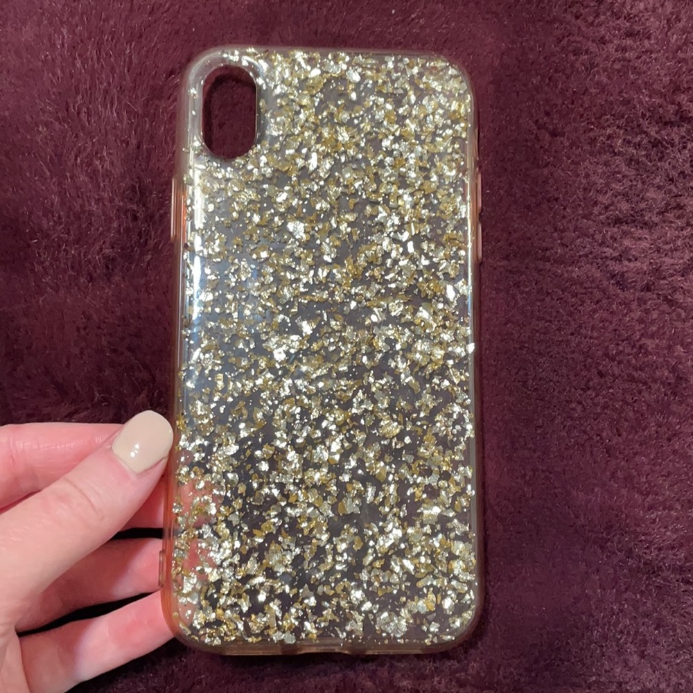 Gold Sparkle Flake iPhone XR Case